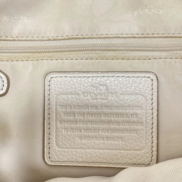 Auth COACH Pebbled Leather Prairie Satchel 34340 Cream Leather - Handbag - Picture 7 of 12